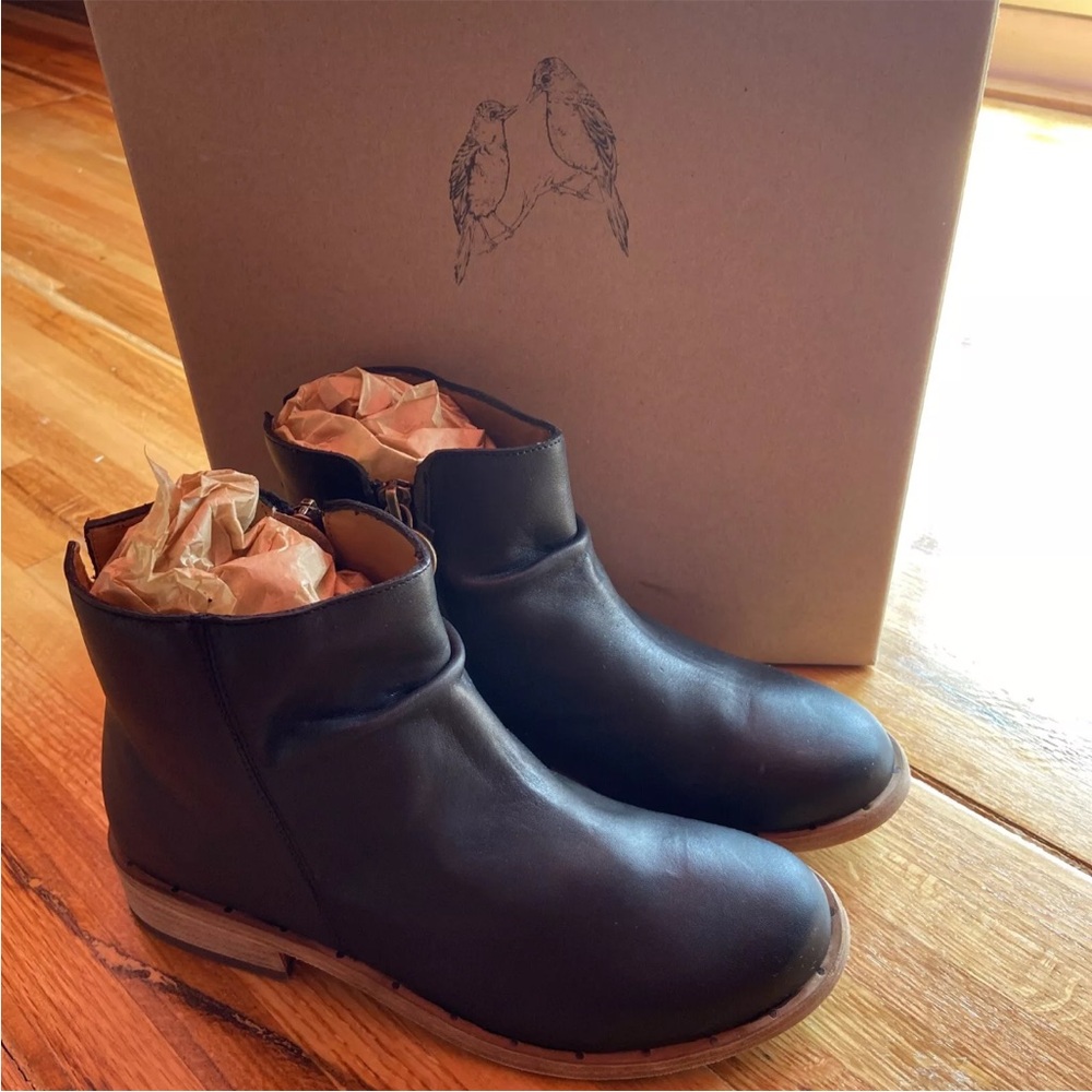 Beek Quail Leather Ankle Boot Black Size 7 New